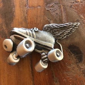 Winged Roller Skate Belt Buckle